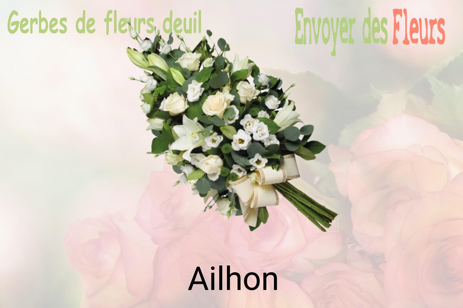 Gerbe de fleurs de deuil livrée à Ailhon